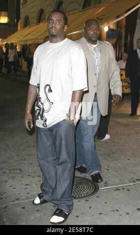 Exclusive!! P Diddy puts in a hard day at the office. Diddy, dressed down in jeans, flip flops and socks, was spotted leaving his Bad Boy Entertainment headquarters after dark. New York, NY. 10/23/07.   [[faa]] Stock Photo