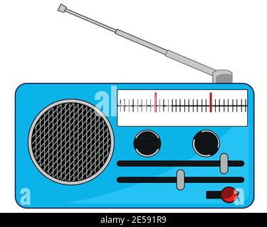 Vector illustration old radio on white background is insulated Stock Vector