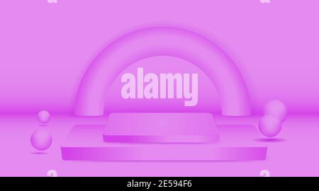 Podium design to showcase products. pastel color background. 3d vector illustration Stock Vector