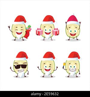 Santa Claus emoticons with slice of ambarella cartoon character. Vector illustration Stock Vector