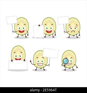 Slice of ambarella cartoon character bring information board. Vector illustration Stock Vector