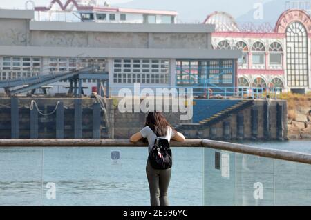 Kwun Tong Promenade, Kowloon, Hong Kong Stock Photo