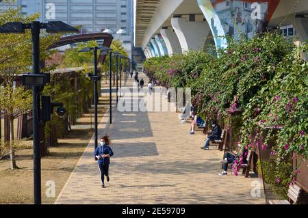 Kwun Tong Promenade, Kowloon, Hong Kong Stock Photo