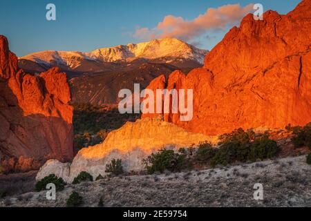 Garden of the Gods is a public park located in Colorado Springs, Colorado, United States. Stock Photo