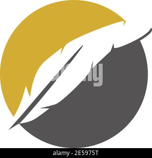Feahter pen icon logo design inspiration vector template Stock Vector
