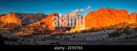 Garden of the Gods is a public park located in Colorado Springs, Colorado, United States. Stock Photo