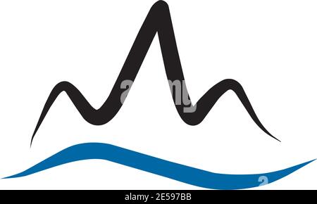Mountain icon logo design vector illustration template Stock Vector