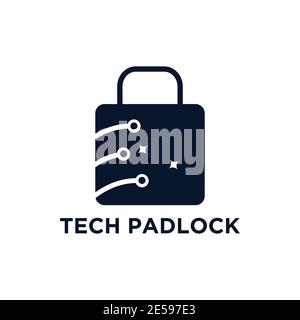 Padlock security logo design vector Stock Vector
