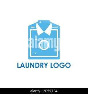 laundry wash clean logo design vector Stock Vector