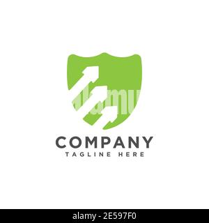 shield arrow finance logo design vector Stock Vector