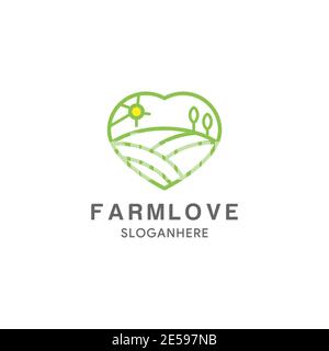 love farm logo design vector Stock Vector