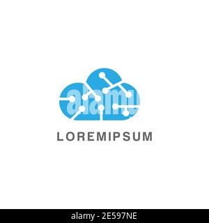 Cloud tech logo design vector design Stock Vector