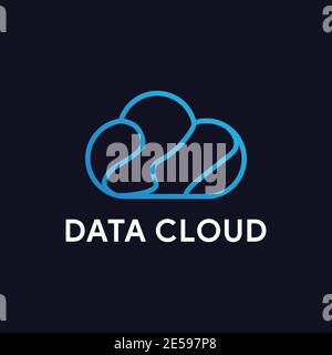 Cloud tech logo design vector design Stock Vector