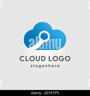 Cloud tech logo design vector design Stock Vector