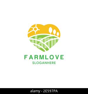 love farm logo design vector Stock Vector