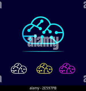 Cloud tech logo design vector design Stock Vector