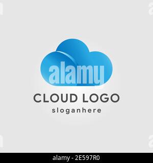 Cloud tech logo design vector design Stock Vector