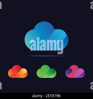 awesome colorful Data Cloud logo design vector Stock Vector