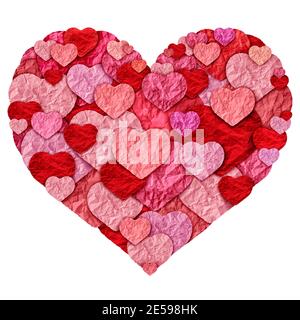 Pink Love Heart Shape Made Up of Hearts Stock Photo - Alamy