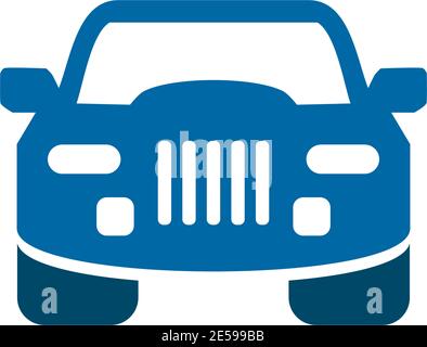 Automotive logo design with using car icon frontview vector illustration template Stock Vector
