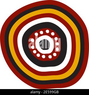 Aboriginal art dots painting icon logo design vector template Stock Vector