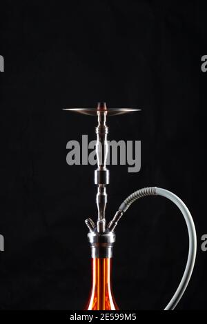 New hookah isolated on black background, copy space Stock Photo