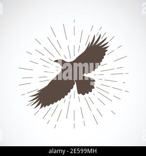 Vector of eagle on white background. Animal. Eagle symbol. Vector illustration for advertising and T-shirt graphics. Easy editable layered vector illu Stock Vector