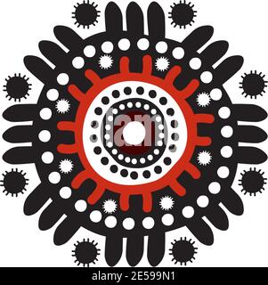 Aboriginal art dots painting icon logo design vector template Stock Vector