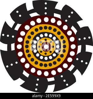 Aboriginal art dots painting icon logo design vector template Stock Vector