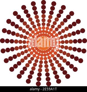 Aboriginal art dots painting icon logo design vector template Stock Vector