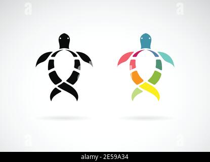 Vector of turtle design on white background. Wild Animals. Underwater animal. Turtles icon or logo. Easy editable layered vector illustration. Stock Vector