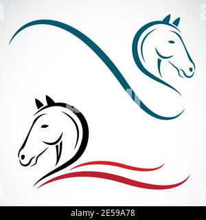 Vector head of horse on a white background. Easy editable layered vector illustration. Wild Animals. Stock Vector