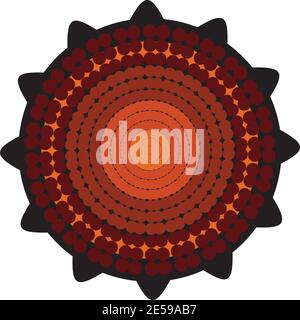 Aboriginal art dots painting icon logo design vector template Stock Vector
