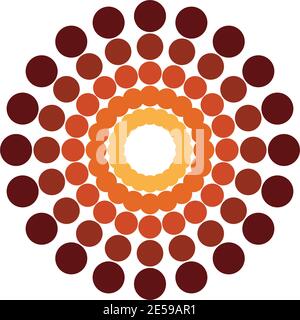 Aboriginal art dots painting icon logo design vector template Stock Vector