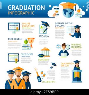 Graduation cap with education infographics template 4 step option ...