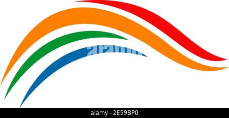 Rainbow icon logo design vector template Stock Vector