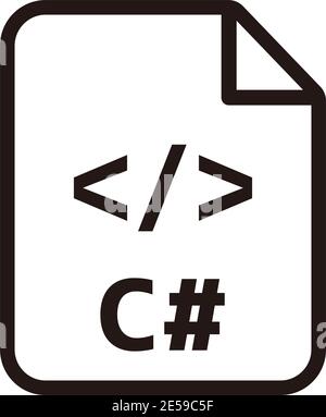 C# icon | Major programming language vector icon illustration Stock Vector
