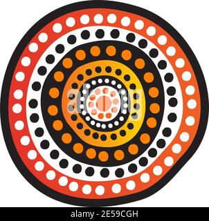 Aboriginal art dots painting icon logo design vector template Stock Vector