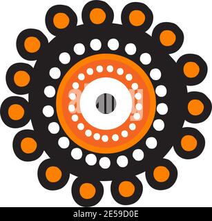 Aboriginal art dots painting icon logo design vector template Stock Vector