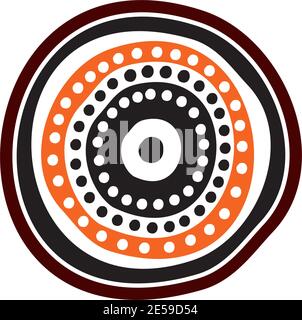 Aboriginal art dots painting icon logo design vector template Stock Vector