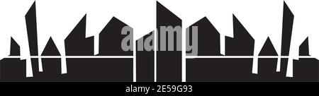 City scape inspiration  illustration logo design vector template Stock Vector