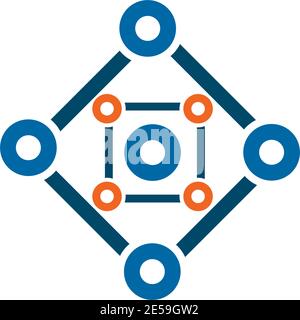 Atom chain icon logo design inspiraiton vector template Stock Vector