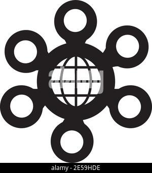 Atom chain icon logo design inspiraiton vector template Stock Vector