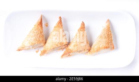 hors doeuvres bite sized baked snacks Stock Photo