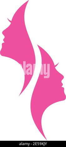 women face silhouette character illustration logo icon vector Stock Vector