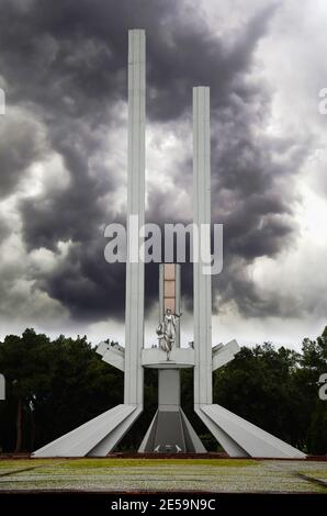Edirne  Lausanne Peace Monument in stormy weather, Karagac Stock Photo