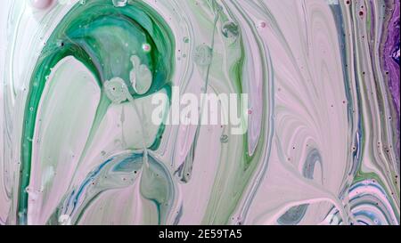 The colors of the aqueous ink are translucent. Abstract multicolored marble texture background Stock Photo
