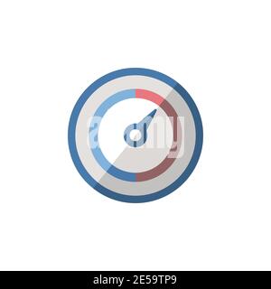 Barometer. Flat color icon. Isolated weather vector illustration Stock Vector