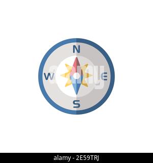 Compass. Flat color icon. Isolated weather vector illustration Stock Vector
