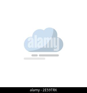 Fog and cloud. Flat color icon. Isolated weather vector illustration Stock Vector